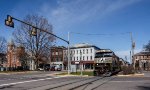 NS 6997 crossing Market Street in Sunbury ; southbound